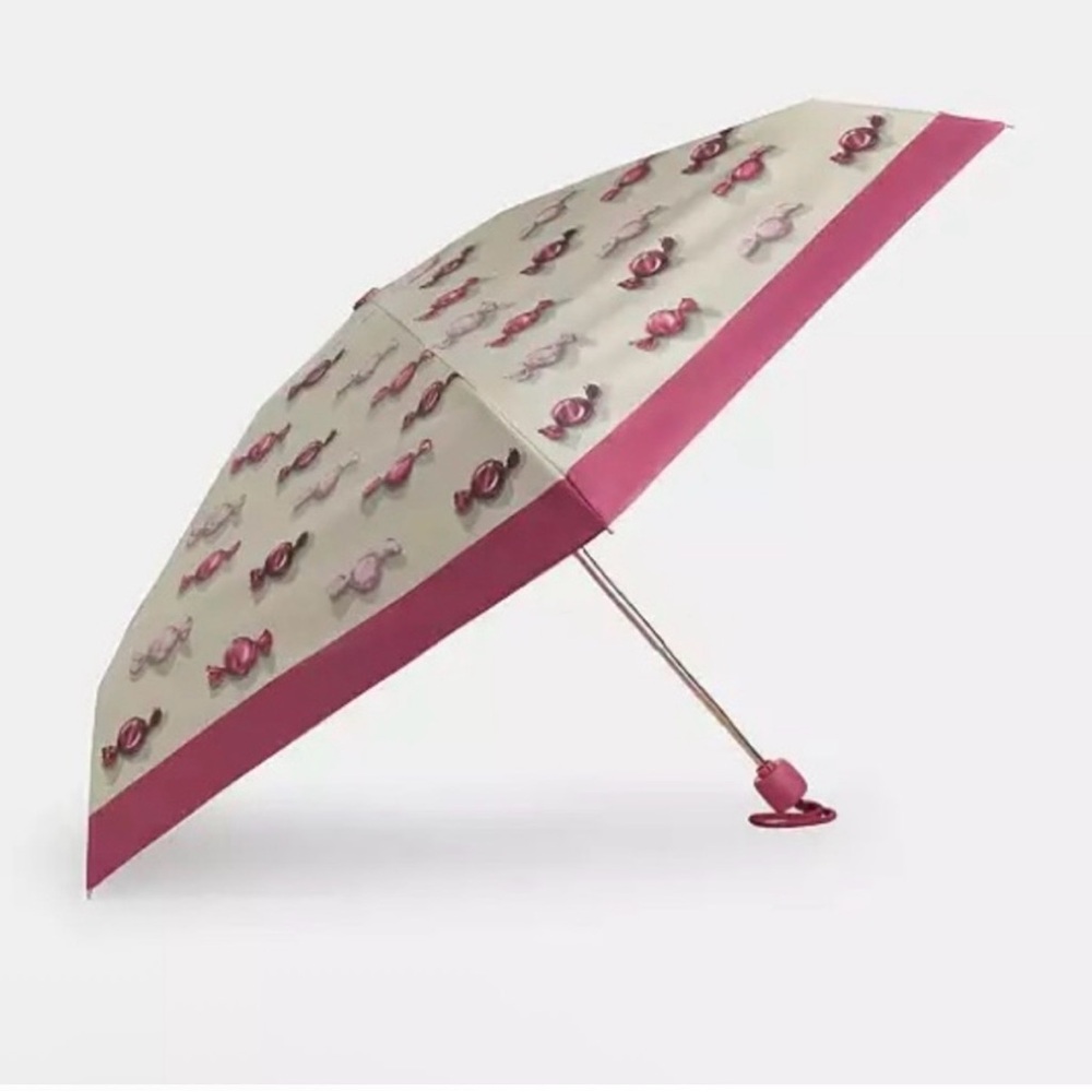Coach Pink and Cream Candy Pattern Umbrella